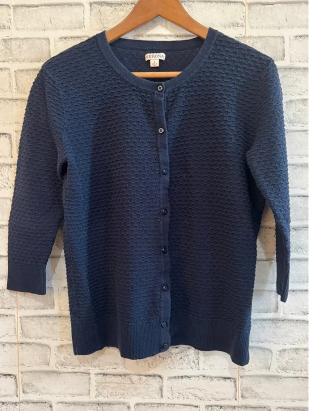 Women’s Merona blue button down cardigan sweater size large